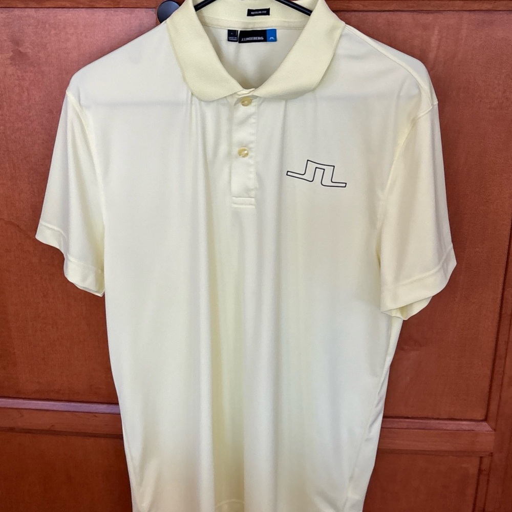 Men's J. Lindeberg Regular Fit Yellow Polo Large